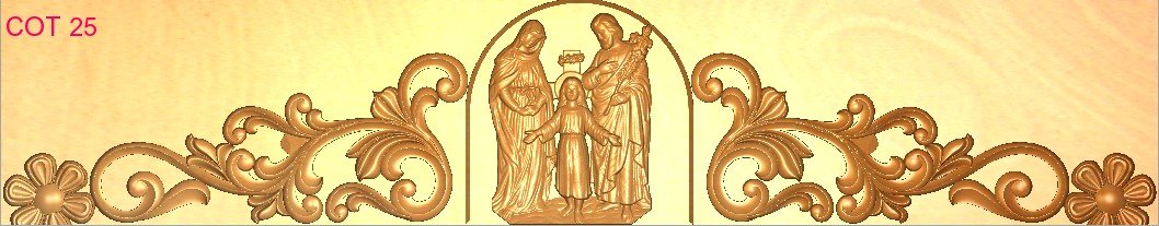 COT DESIGNS - COT-25 Holy Family Sacred Relief Carving 3D Model